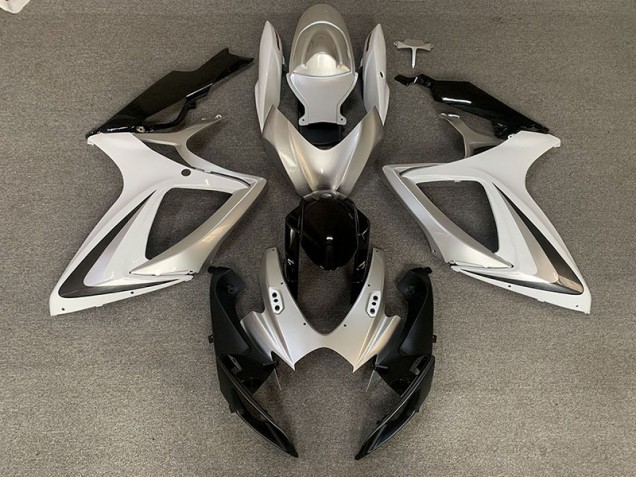 2006-2007 Silver White OEM Style Suzuki GSXR 600-750 Motorcycle Fairings