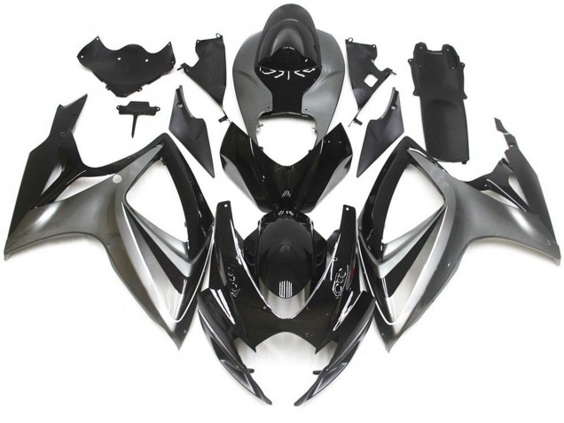 2006-2007 Silver and Black Special OEM Style Suzuki GSXR 600-750 Motorcycle Fairings