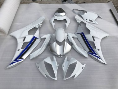 2006-2007 Silver and Blue Yamaha R6 Motorcycle Fairings
