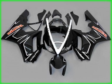 2006-2008 Black Gloss with White Triumph Daytona 675 Motorcycle Fairings