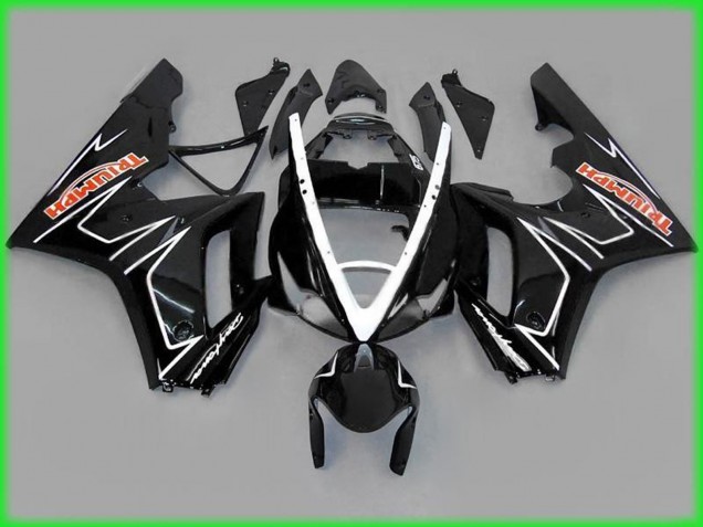 2006-2008 Black Gloss with White Triumph Daytona 675 Motorcycle Fairings