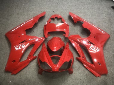 2006-2008 Red with White Decals Triumph Daytona 675 Motorcycle Fairings