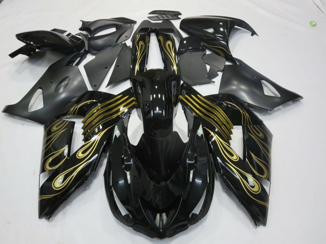2006-2011 Black Gold Kawasaki ZX14R Motorcycle Fairings