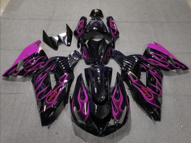 2006-2011 Pink Flame Kawasaki ZX14R Motorcycle Fairings