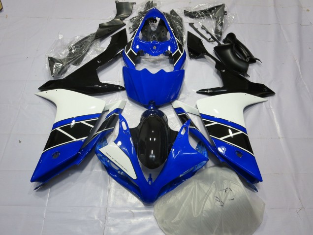 2007-2008 Black Black and White Yamaha R1 Motorcycle Fairings