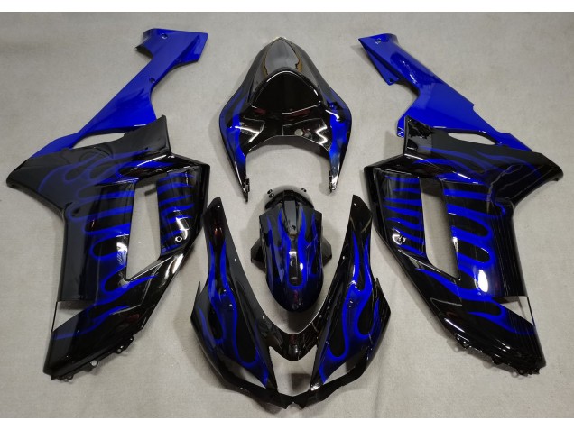 2007-2008 Blue Flame Kawasaki ZX6R Motorcycle Fairings