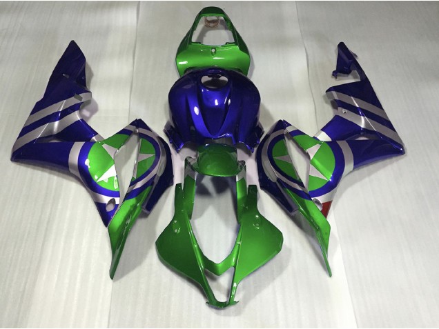 2007-2008 Blue Green Captain America Honda CBR600RR Motorcycle Fairings