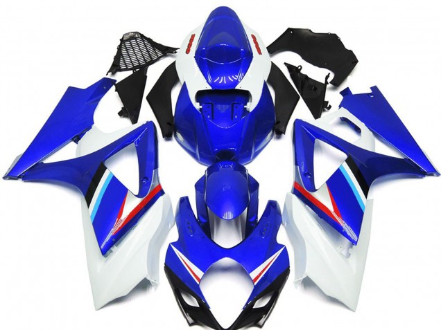 2007-2008 Blue and White Gloss Suzuki GSXR 1000 Motorcycle Fairings