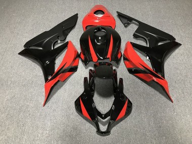 2007-2008 Gloss Black & Red Honda CBR600RR Motorcycle Fairings