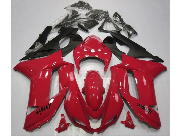 2007-2008 Gloss Red Kawasaki ZX6R Motorcycle Fairings