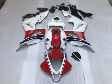 2007-2008 Gloss Red and White Honda CBR600RR Motorcycle Fairings