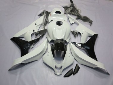 2007-2008 Gloss White and Black Honda CBR600RR Motorcycle Fairings