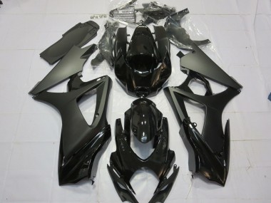 2007-2008 Matte Black Gloss Black Suzuki GSXR 1000 Motorcycle Fairings