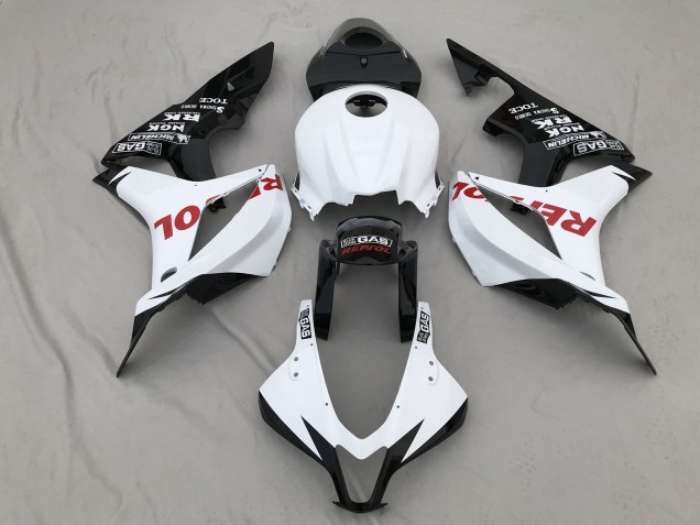 2007-2008 Matte White & Red Repsol Honda CBR600RR Motorcycle Fairings