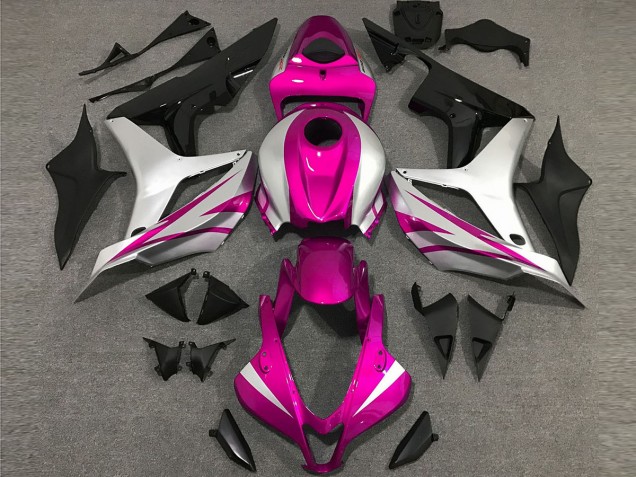 2007-2008 Pink and Silver OEM Style Honda CBR600RR Motorcycle Fairings