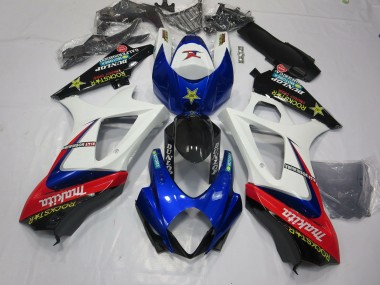 2007-2008 White Rockstar Suzuki GSXR 1000 Motorcycle Fairings