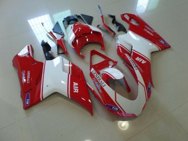 2007-2014 Air Red and White Ducati Ducati 848 1098 1198 Motorcycle Fairings