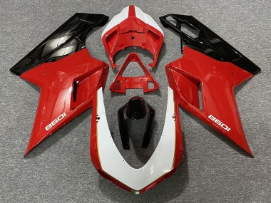 2007-2014 Black Red White Ducati Ducati 848 1098 1198 Motorcycle Fairings