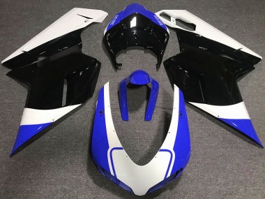 2007-2014 Gloss Blue White and Black Ducati Ducati 848 1098 1198 Motorcycle Fairings