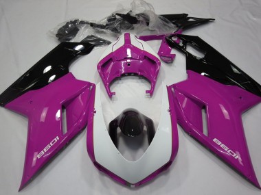 2007-2014 Gloss Pink & White Ducati Ducati 848 1098 1198 Motorcycle Fairings