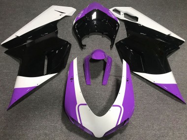 2007-2014 Gloss Purple White and Black Ducati Ducati 848 1098 1198 Motorcycle Fairings
