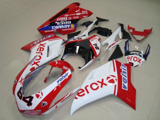 2007-2014 White Xerox Ducati Ducati 848 1098 1198 Motorcycle Fairings