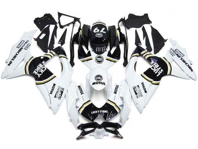 2008-2010 Black Lucky Strike 79 Suzuki GSXR 600-750 Motorcycle Fairings