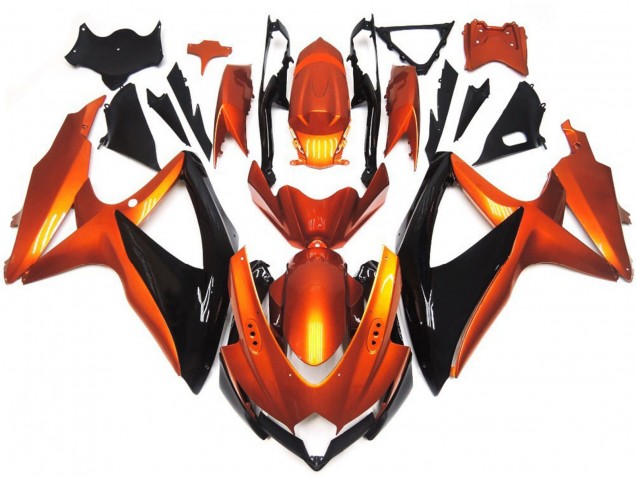 2008-2010 Bronze Orange and Black Suzuki GSXR 600-750 Motorcycle Fairings
