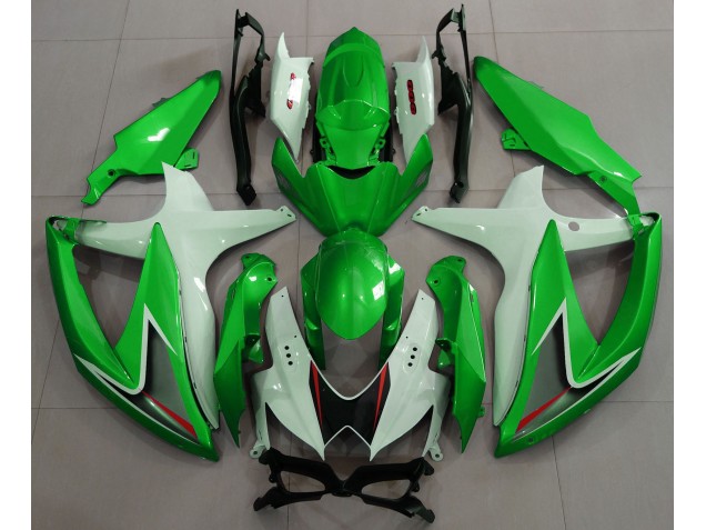 2008-2010 Gloss Green & White Suzuki GSXR 600-750 Motorcycle Fairings