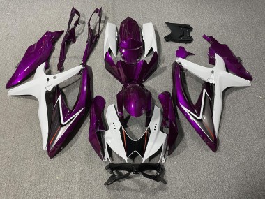 2008-2010 Gloss Purple and White Suzuki GSXR 600-750 Motorcycle Fairings