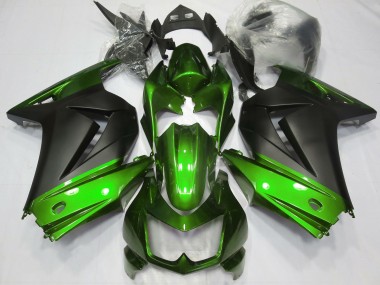 2008-2012 Green and Matte Black Kawasaki Ninja 250 Motorcycle Fairings