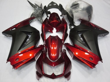 2008-2012 Red and Matte Black Kawasaki Ninja 250 Motorcycle Fairings