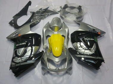 2008-2012 Silver and Black Kawasaki Ninja 250 Motorcycle Fairings