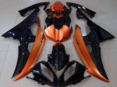 2008-2016 Gloss Black & Light Orange Yamaha R6 Motorcycle Fairings