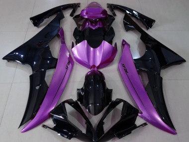 2008-2016 Gloss Black & Rose Purple Yamaha R6 Motorcycle Fairings