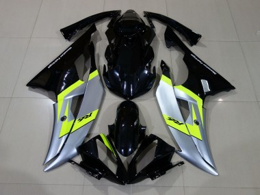 2008-2016 Gloss Black & Silver Yamaha R6 Motorcycle Fairings