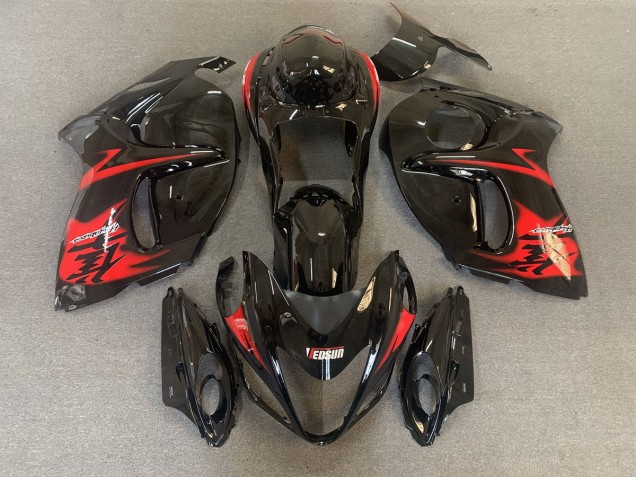 2008-2020 Gloss Black with Red Logos Suzuki GSXR 1300 Hayabusa Motorcycle Fairings
