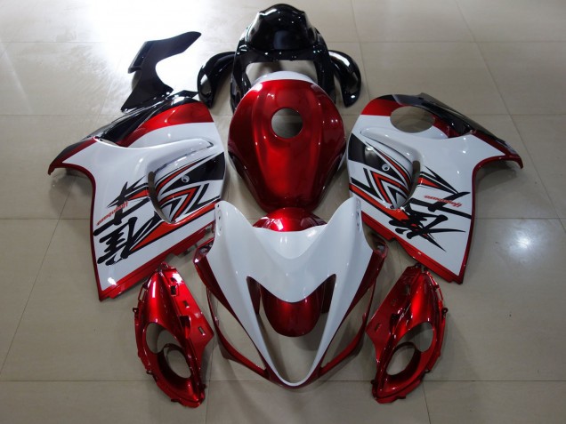 2008-2020 Gloss Red & White Design Suzuki GSXR 1300 Hayabusa Motorcycle Fairings