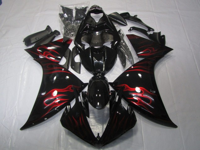 2009-2011 Red Flame Yamaha R1 Motorcycle Fairings