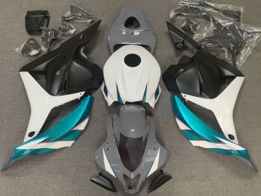 2009-2012 Gloss Grey White and Light Blue Honda CBR600RR Motorcycle Fairings
