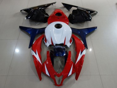 2009-2012 Gloss Red / White Honda CBR600RR Motorcycle Fairings
