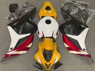 2009-2012 Gloss Red White and Yellow Honda CBR600RR Motorcycle Fairings
