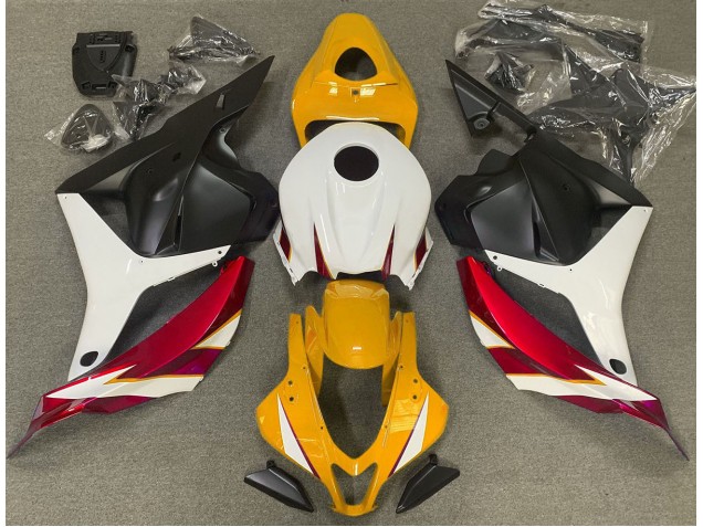 2009-2012 Gloss Red White and Yellow Honda CBR600RR Motorcycle Fairings