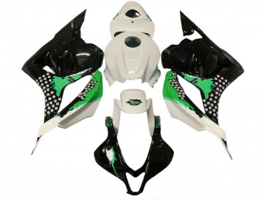 2009-2012 Gloss White & Green Splatter Honda CBR600RR Motorcycle Fairings
