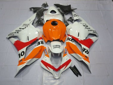 2009-2012 Light Orange and White Repsol Honda CBR600RR Motorcycle Fairings