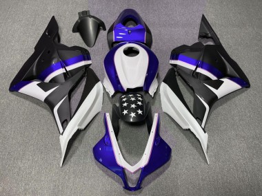 2009-2012 Matte Black and Dark Blue Star Honda CBR600RR Motorcycle Fairings