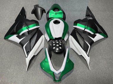 2009-2012 Matte Black and Green Star Honda CBR600RR Motorcycle Fairings