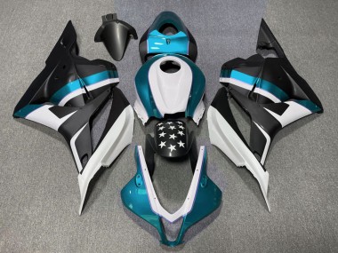 2009-2012 Matte Black and Light Blue Star Honda CBR600RR Motorcycle Fairings