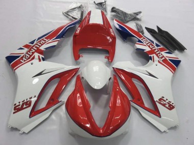 2009-2012 Red and White Triumph Daytona 675 Motorcycle Fairings