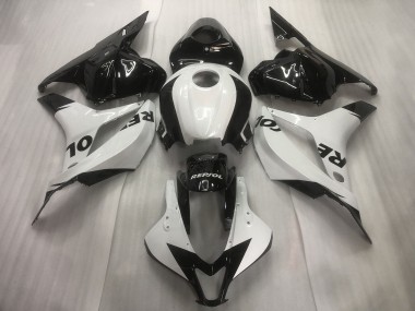 2009-2012 White / Black Repsol Plain Honda CBR600RR Motorcycle Fairings